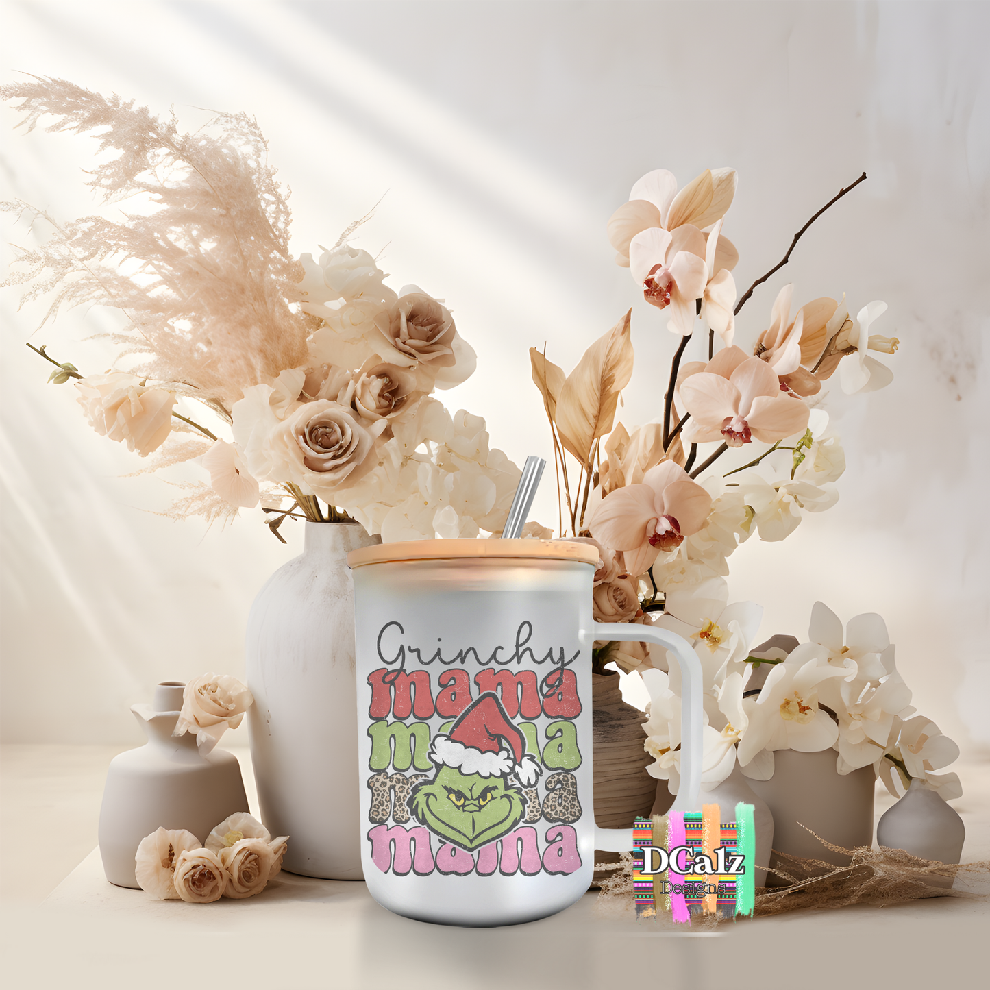 15 oz Glass Mug - Grinchy Mama