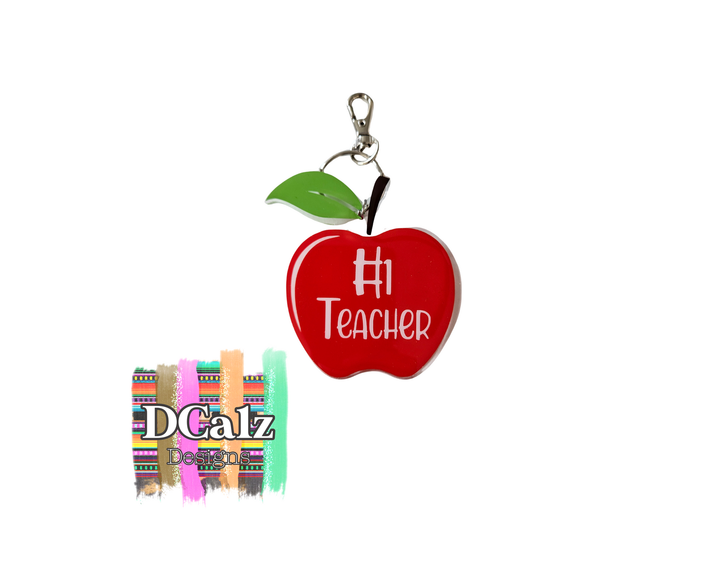 #1 Teacher Apple - Keychain