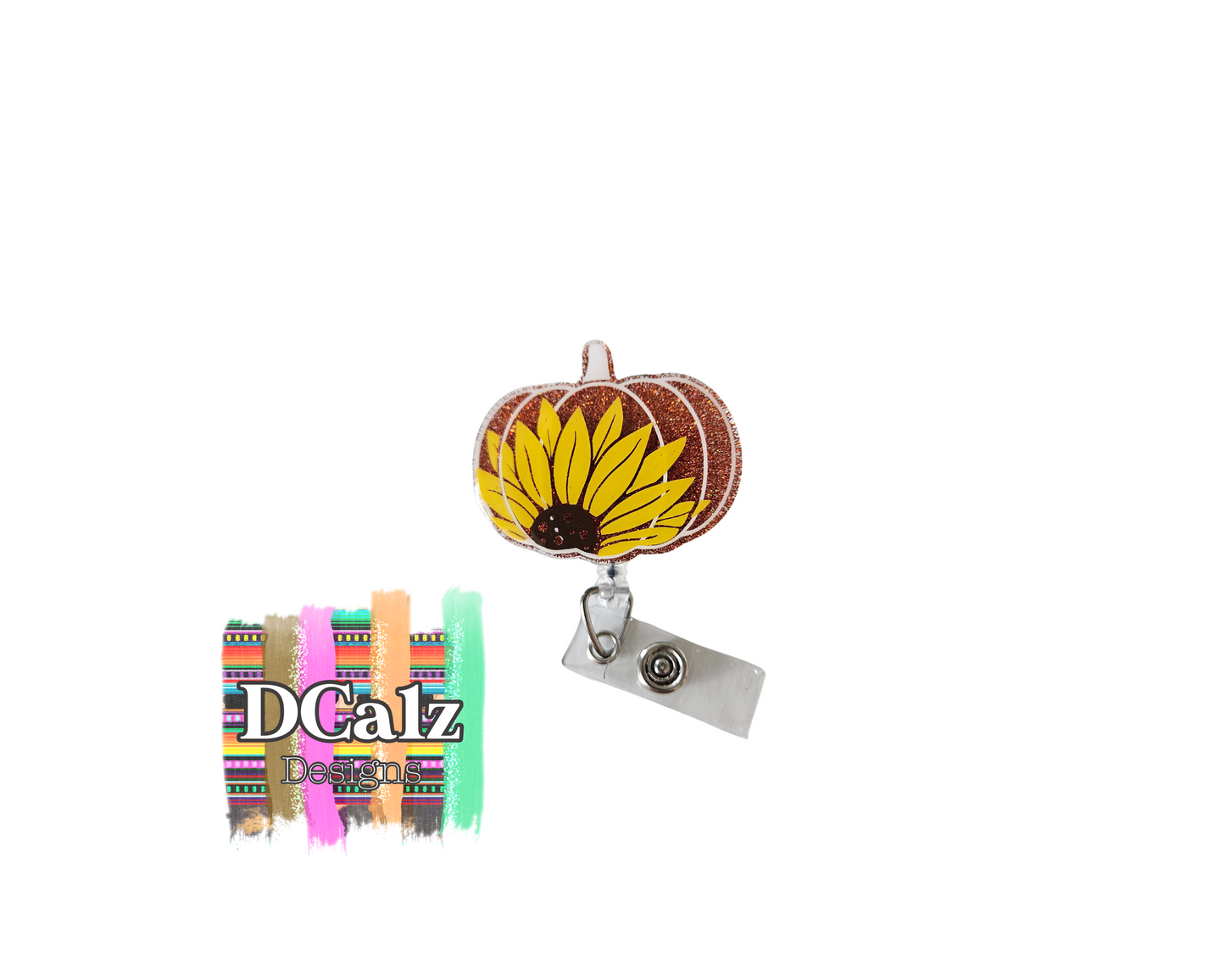 Sunflower Pumpkin Badge Reel