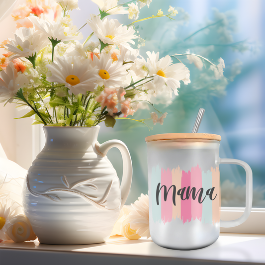 15 oz glass Mug -  Mama Color Paint